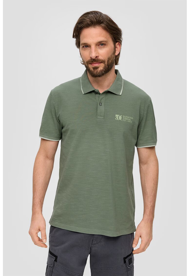 sOliver Tricou polo de bumbac - Verde feriga