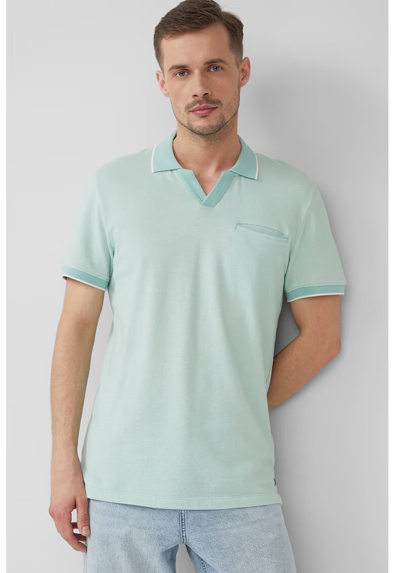 sOliver Tricou polo din bumbac - Albastru aquamarin