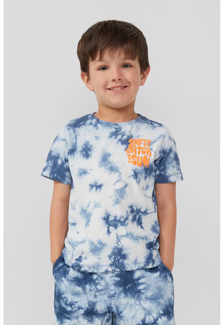 sOliver Tricou regular-fit cu model tie-dye - Portocaliu/Albastru inchis/Alb optic