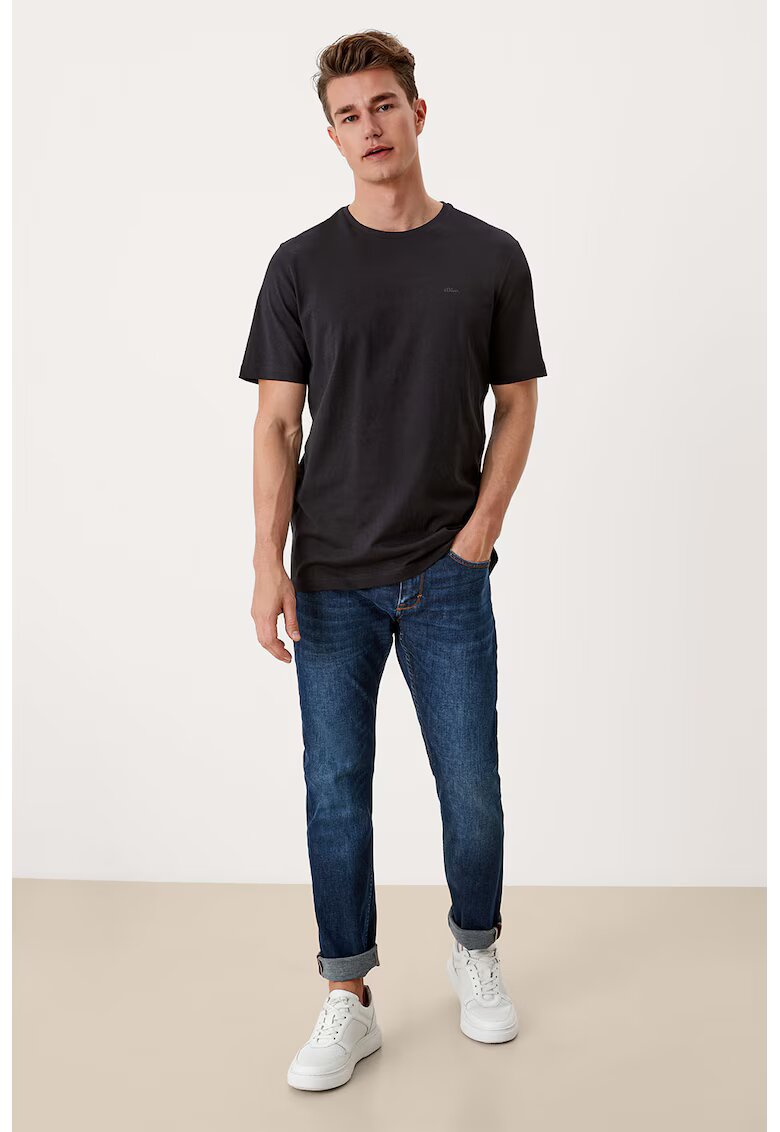 sOliver Tricou regular fit de bumbac - Negru/Gri