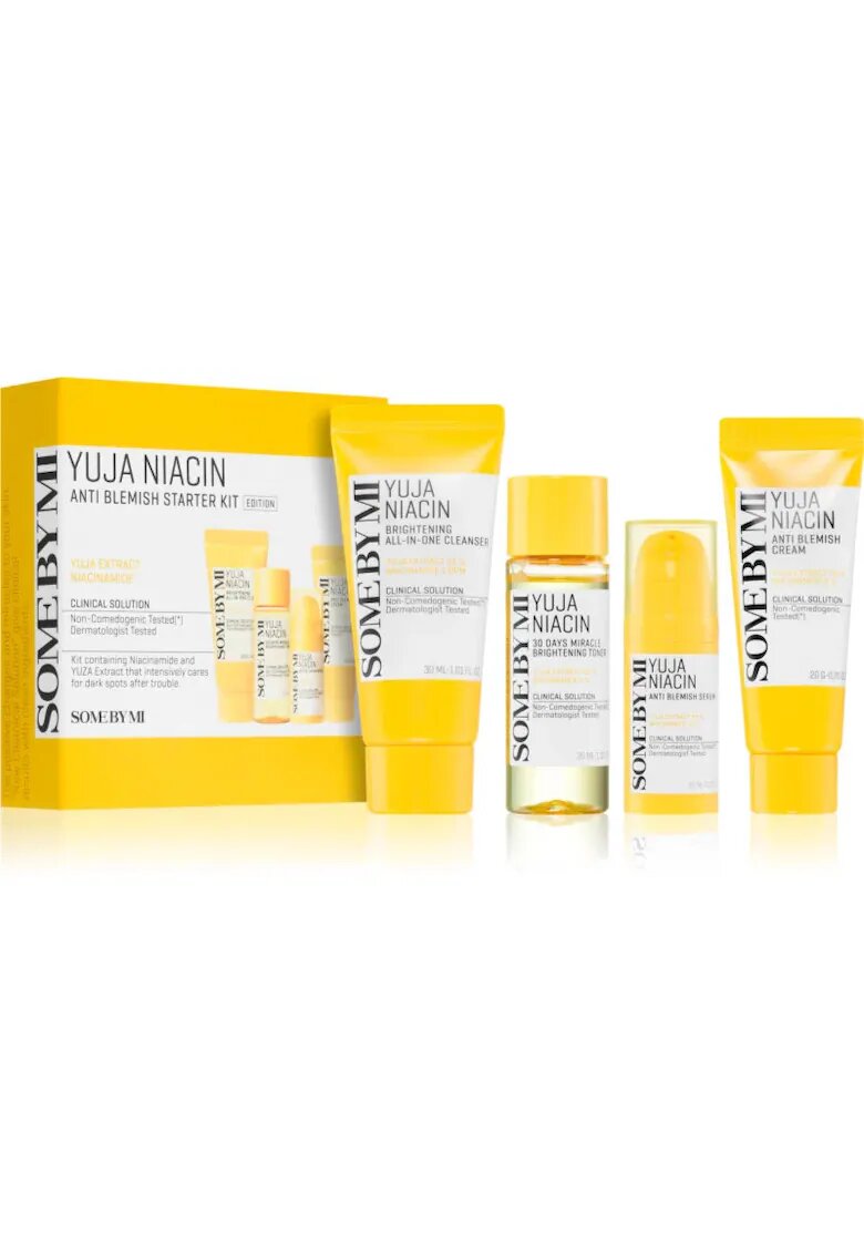 Some By Mi Set anti-imperfectiuni - Yuja Niacin Anti Blemish - 4 produse - Cleanser - Toner - Ser - Crema - 30ml - 30 ml - 10 ml - 20g