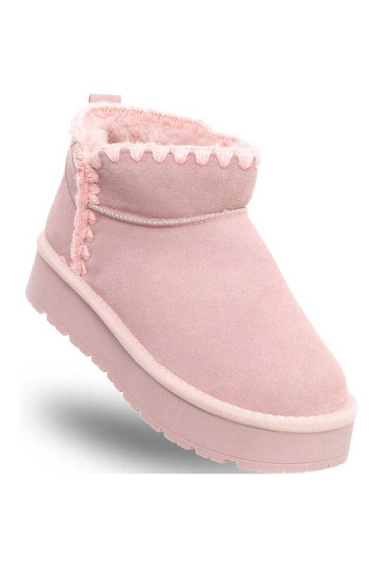 Soprani Couture Ghete dama - Mistik Suede Lotus - roz - piele naturala - platforma de 4 cm -