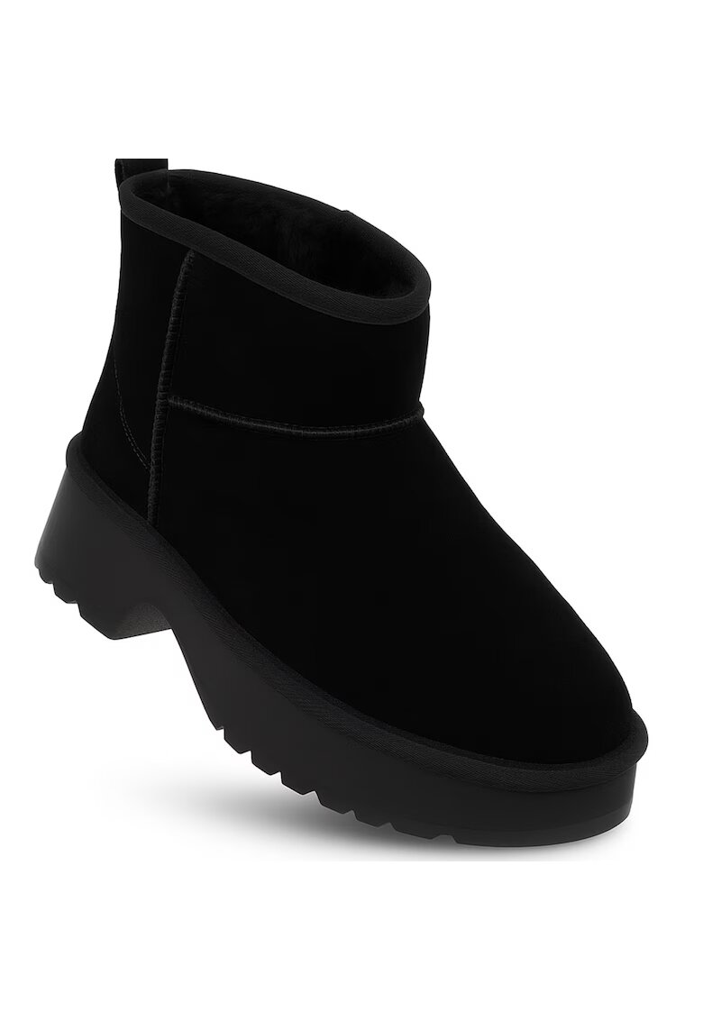 Soprani Couture Ghete dama - piele naturala - negru - platforma din spuma - toc 5cm