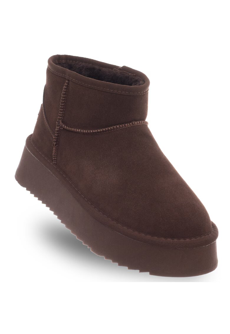 Soprani Couture Ghete dama - platforma - culoare ciocolatie - piele