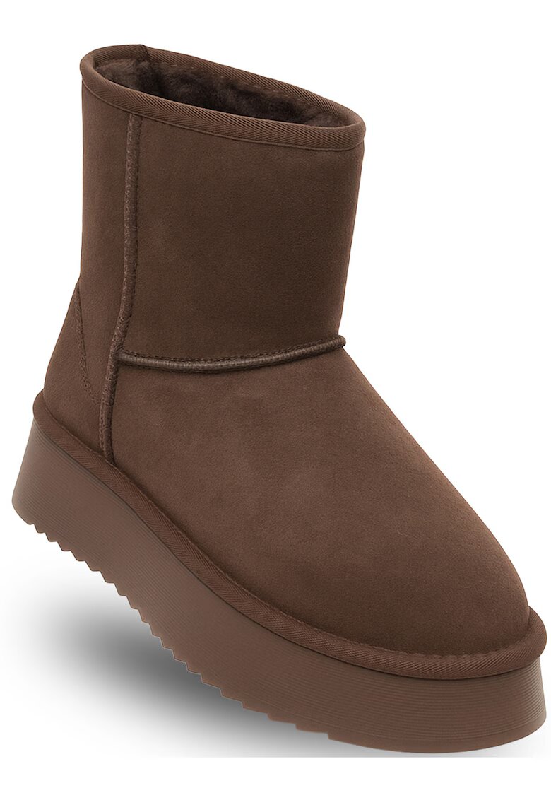 Soprani Couture Ghete dama - SCW421P09/03 TIR PLATFORM - maro - piele naturala - platforma de 4cm