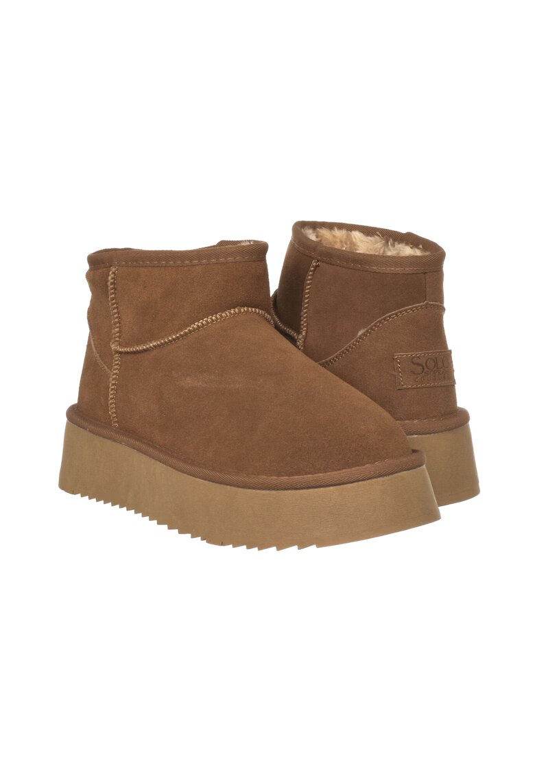 Soprani Couture Pantofi dama HUGH Platform Camel Maro - Maro