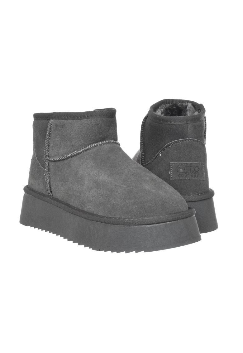 Soprani Couture Pantofi dama HUGH Platform piele naturala Gri - Gri