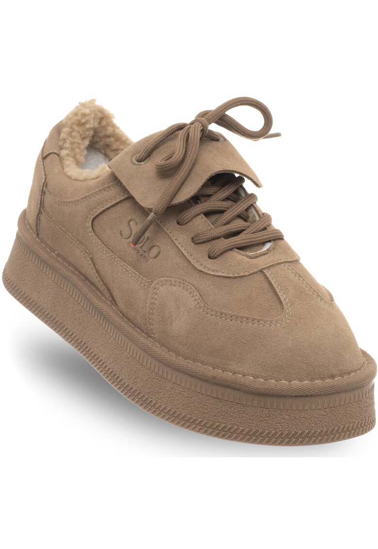 Soprani Couture Pantofi dama - piele naturala/textil - bej