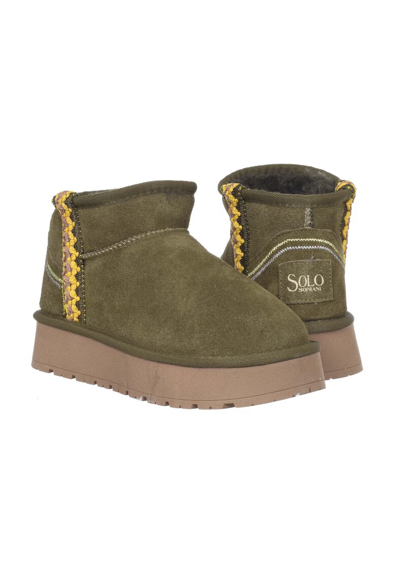 Soprani Couture Pantofi de dama Hota Seude piele naturala Verde - Maro/Kaki