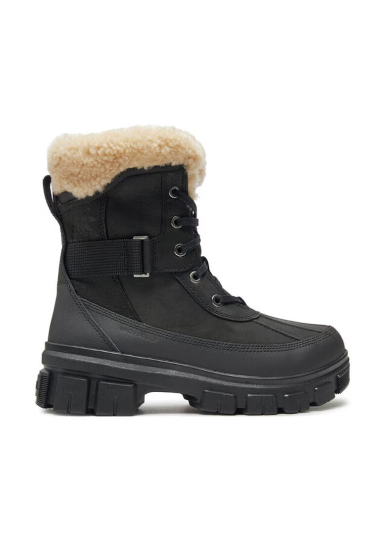Sorel Ghete dama 304096884 - Piele naturala - Negru - Negru
