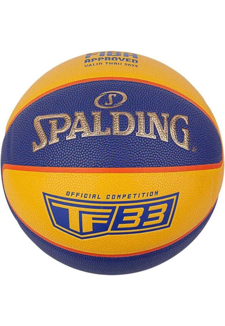 Spalding Minge de baschet - TF-33 - dimensiune 6 - pentru antrenament si competitii - albastru-galben