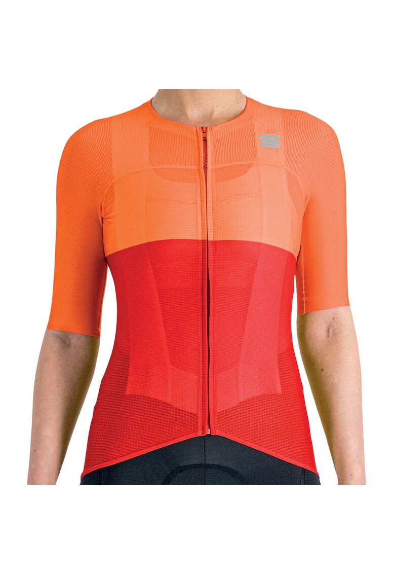 Sportful Tricou ciclism dama Pro Rosu/Portocaliu - Rosu