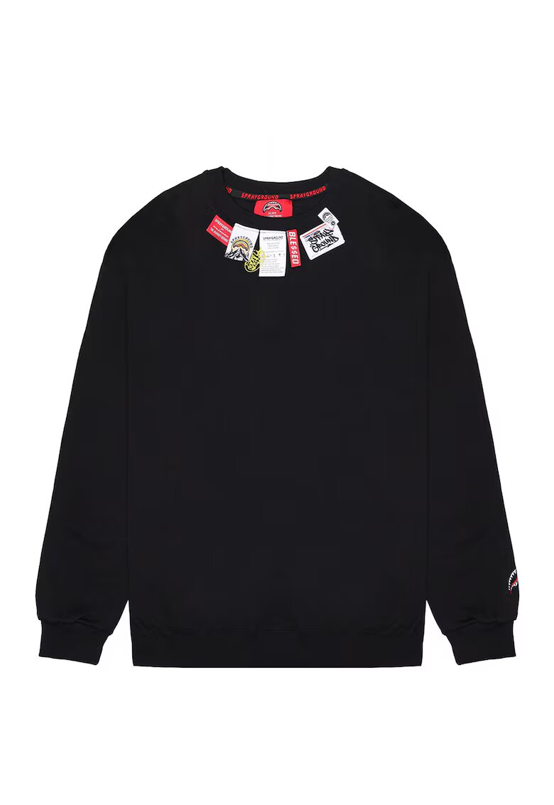 SPRAYGROUND Bluza de trening cu decolteu cu segmente logo - Negru