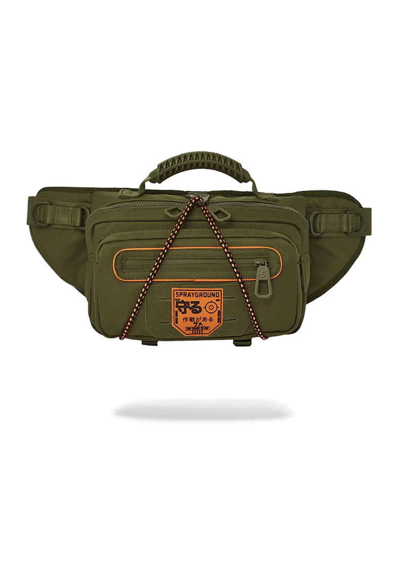SPRAYGROUND Borseta cu buzunare exterioare - Verde/Portocaliu