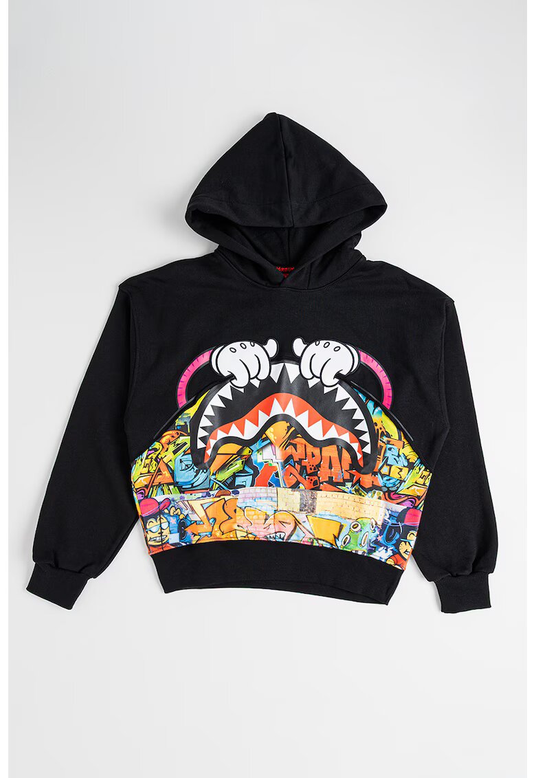SPRAYGROUND Hanorac cu imprimeu grafic - Negru/Multicolor