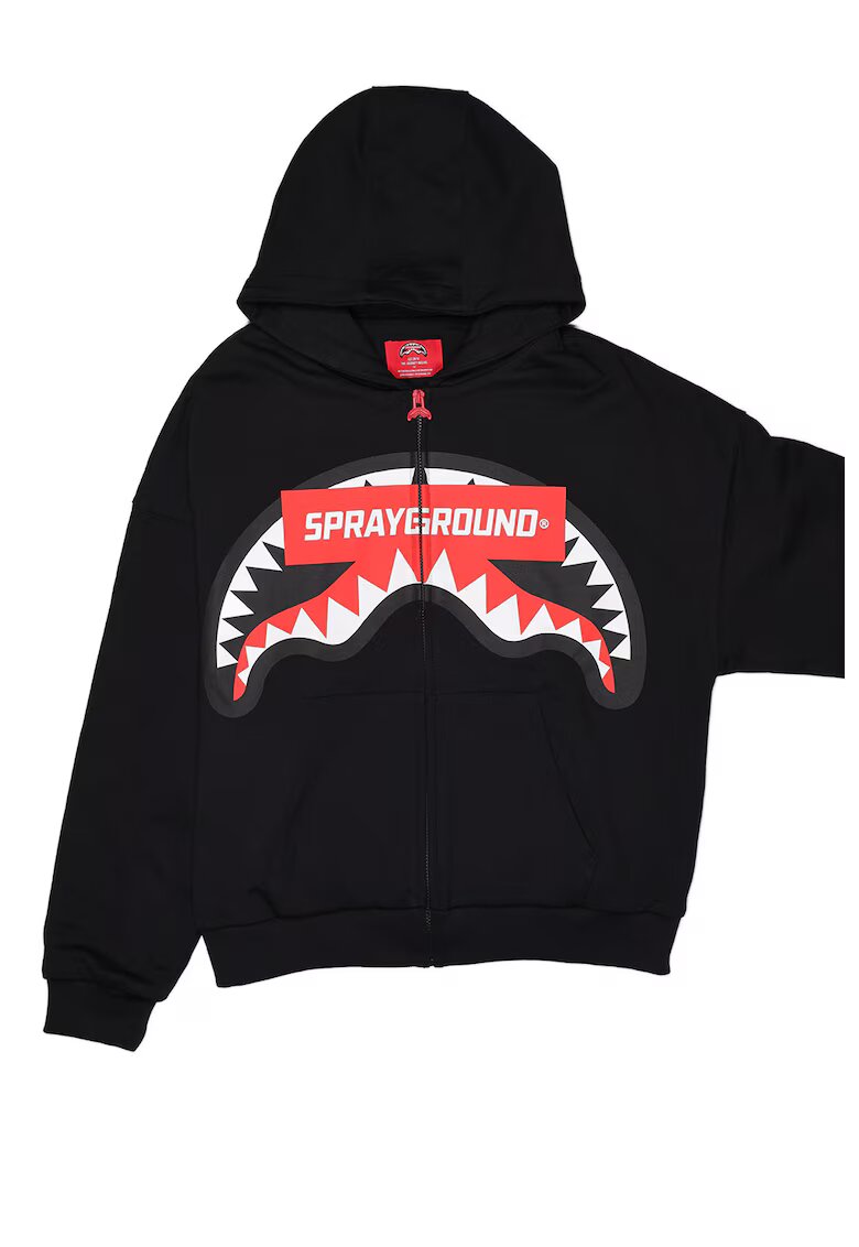 SPRAYGROUND Hanorac cu logo supradimensionat si logo - Rosu/Negru