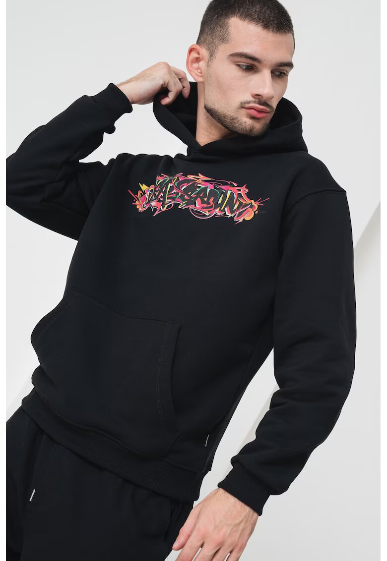 SPRAYGROUND Hanorac regular fit cu logo - Negru