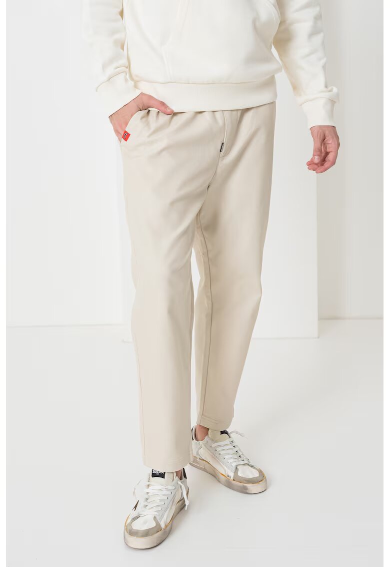 SPRAYGROUND Pantaloni conici de bumbac - Alb fildes