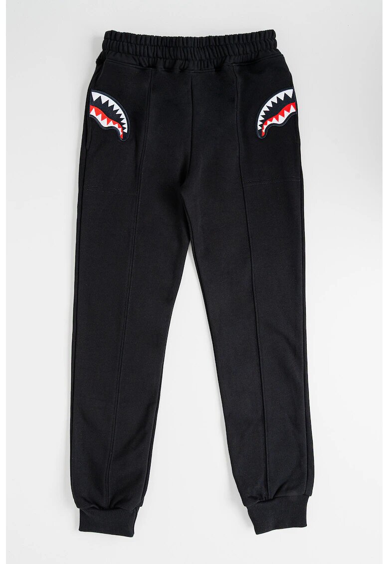 SPRAYGROUND Pantaloni de trening cu aplicatii grafice - Negru