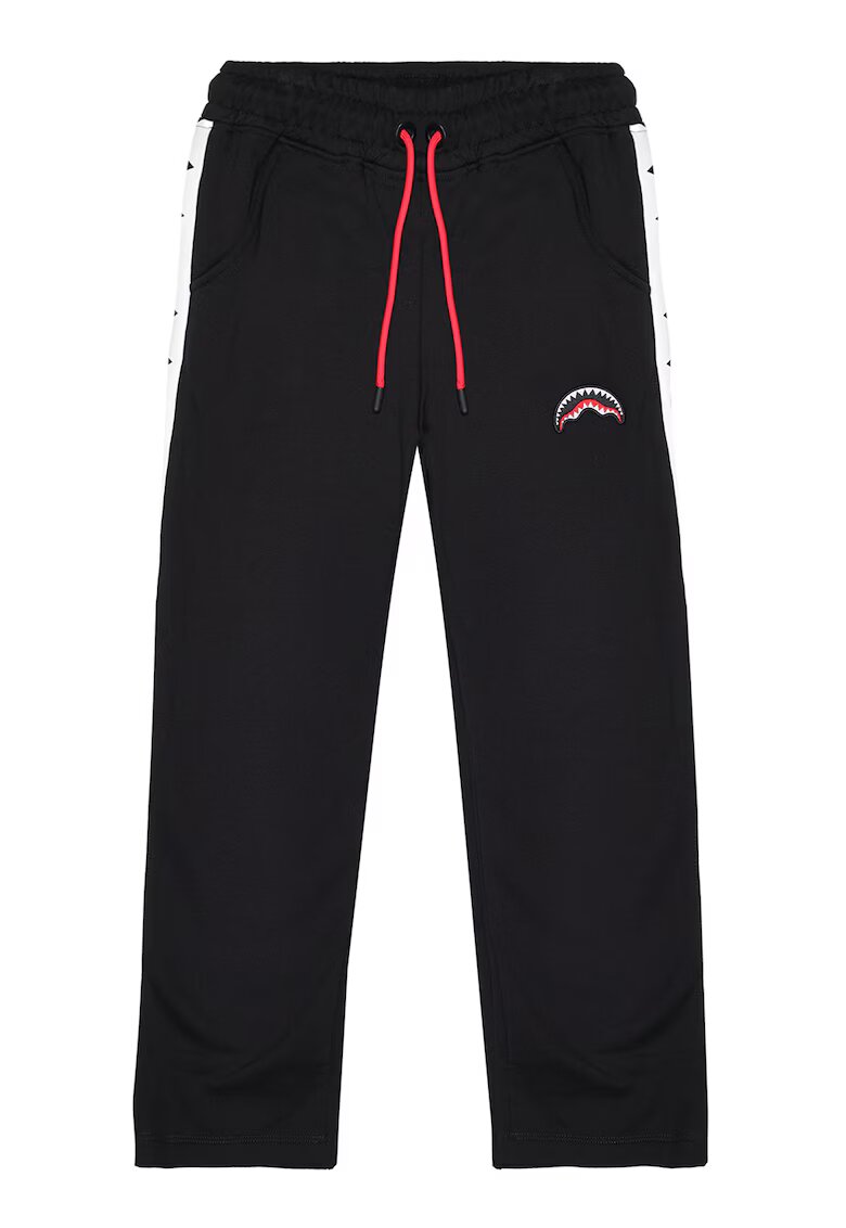SPRAYGROUND Pantaloni de trening cu croiala dreapta si snur de ajustare Next Level - Negru/Alb optic