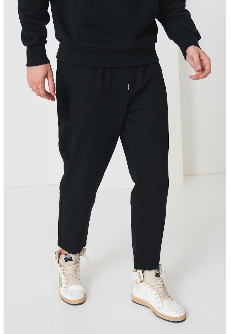 SPRAYGROUND Pantaloni de trening din bumbac cu buzunare laterale - Negru