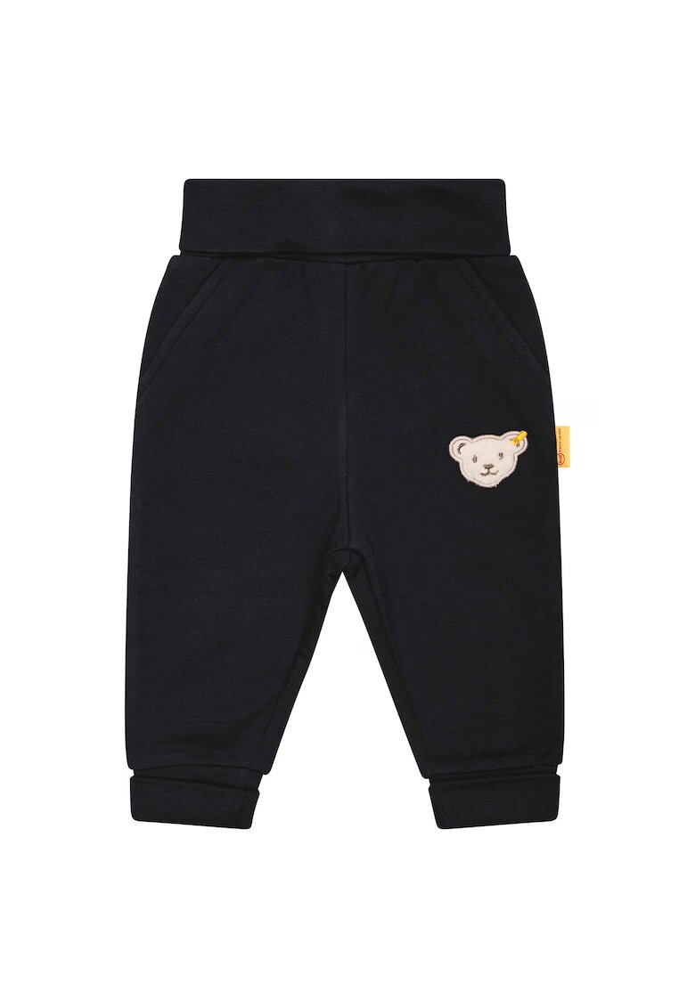 Steiff Pantaloni de trening din amestec de bumbac - Negru