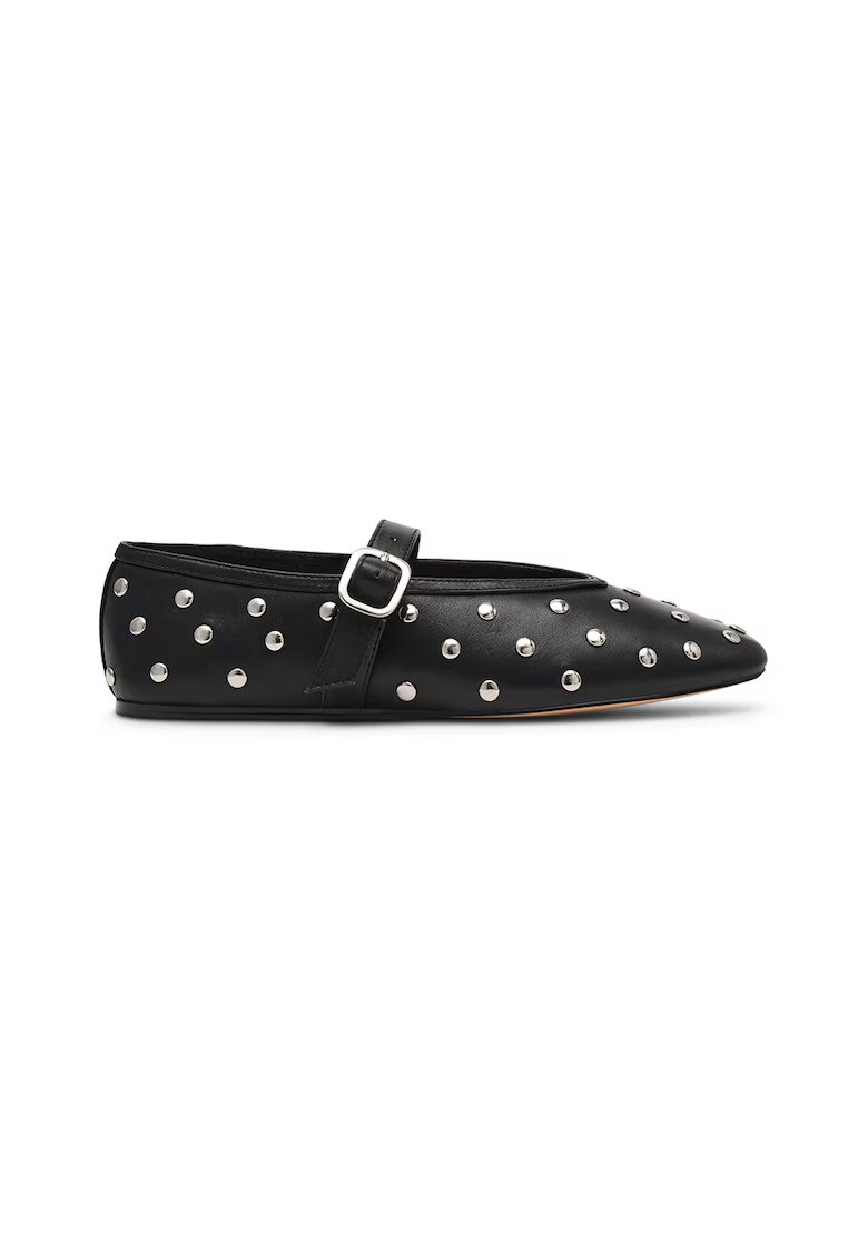 Steve Madden Balerini de piele Archer - Negru/Argintiu