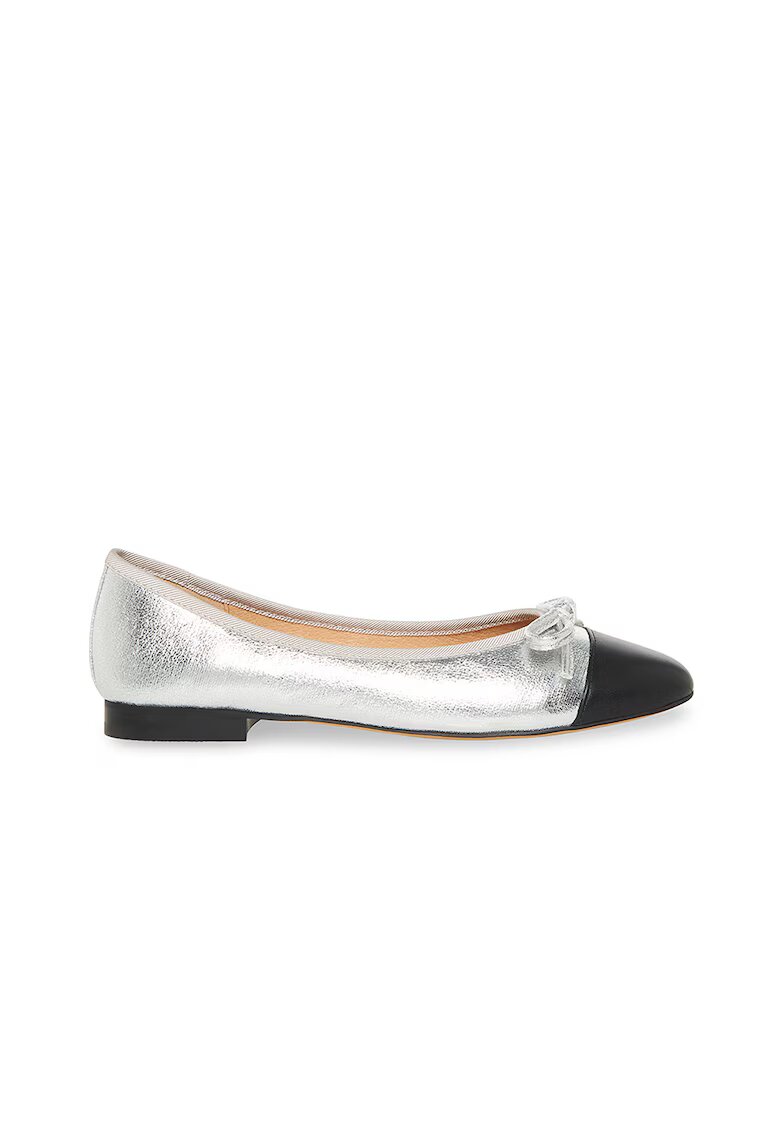 Steve Madden Balerini de piele si piele ecologica Ellison - Negru/Argintiu
