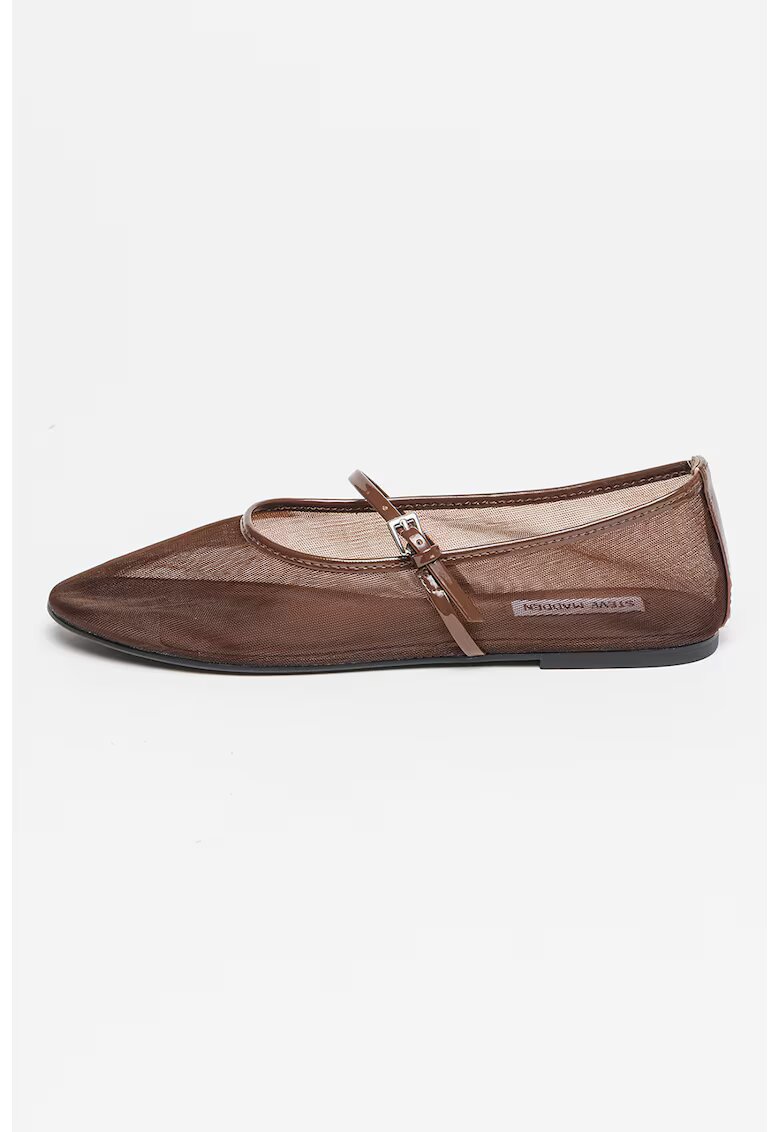 Steve Madden Balerini din material textil cu catarama - Maro inchis