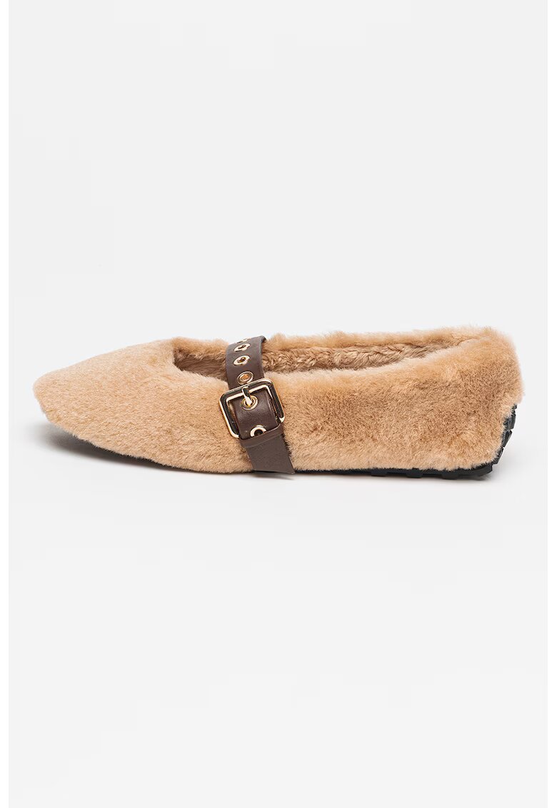 Steve Madden Balerini Mary Jane cu blana sintetica - Caramel