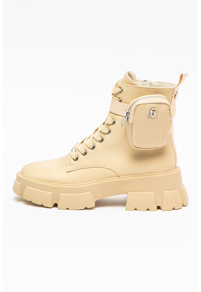 Steve Madden Bocanci din material textil cu etui detasabil Tanker - Maro nisip