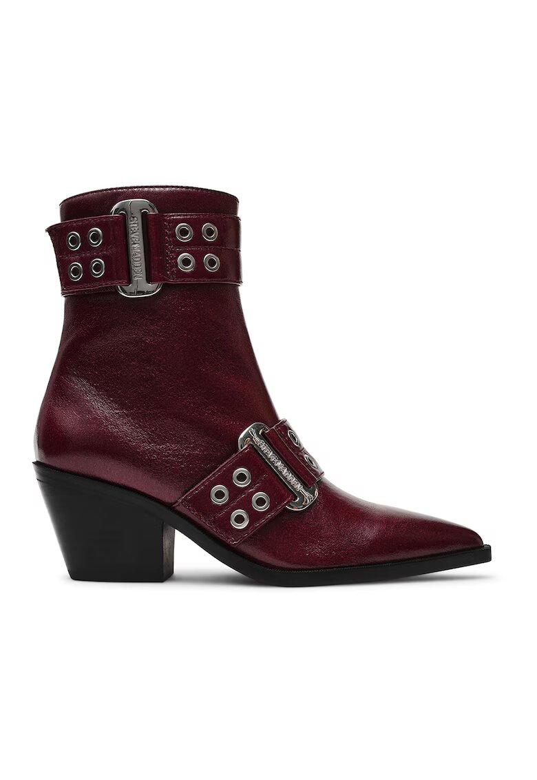 Steve Madden Botine de piele ecologica cu toc - Rosu inchis