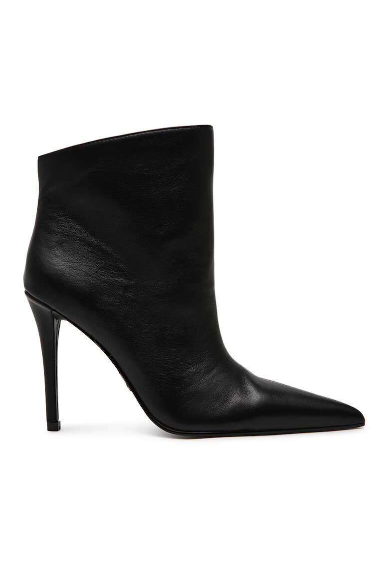 Steve Madden Botine de piele ecologica cu varf ascutit si toc stiletto - Negru
