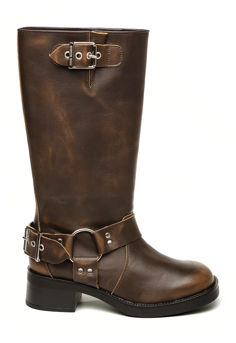 Steve Madden Cizme biker cu curele cu catarame Beau - Maro cognac