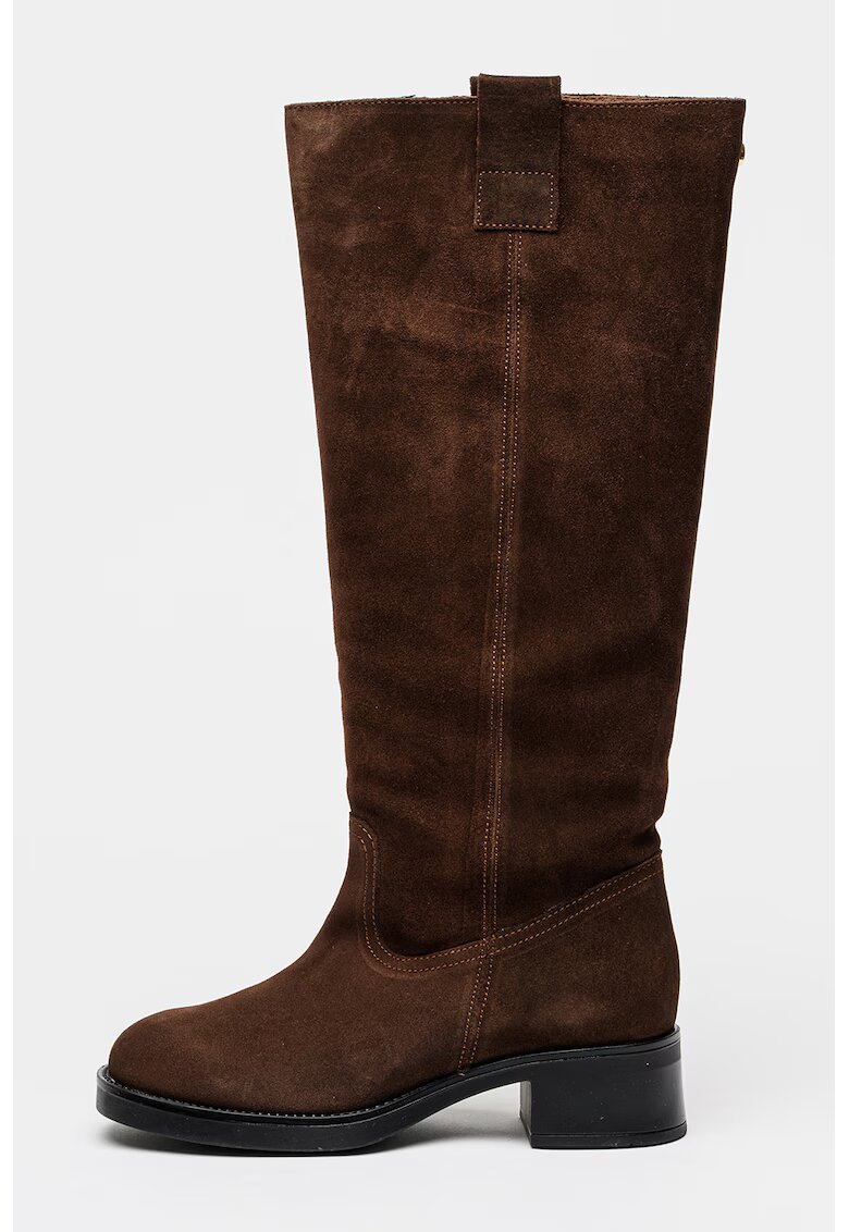 Steve Madden Cizme lungi pana la genunchi din piele intoarsa - fara inchidere Banner - Maro inchis