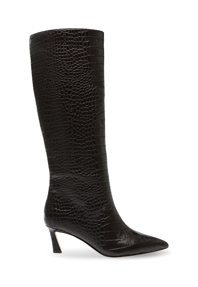 Steve Madden Cizme medii din piele Lavan - Maro inchis