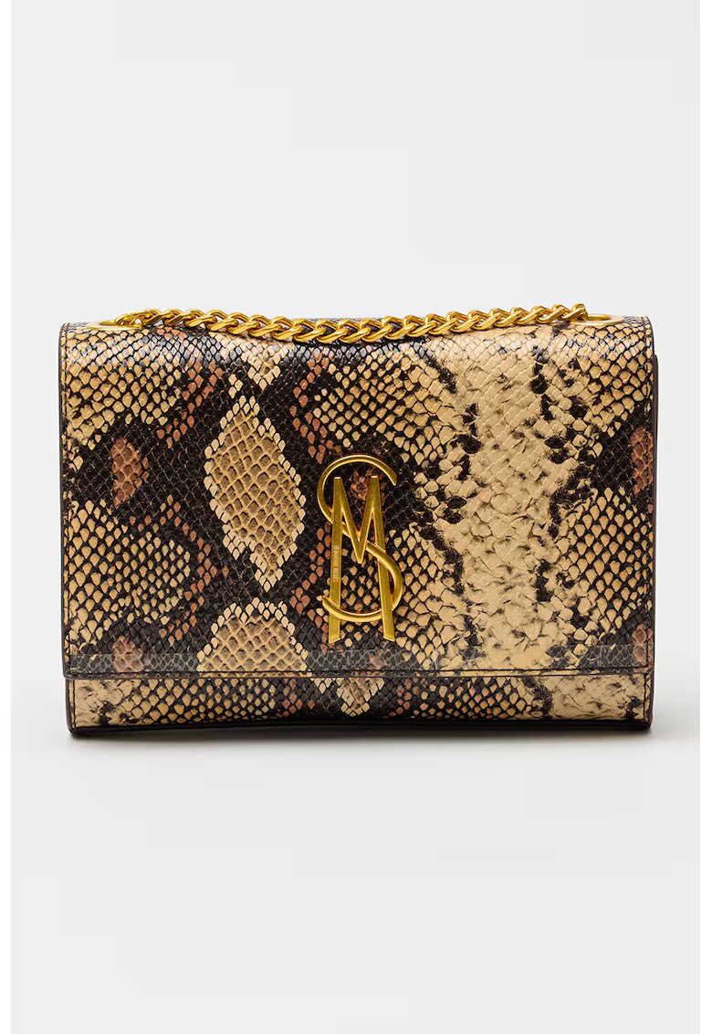 Steve Madden Geanta crossbody cu model piele de sarpe - Maro inchis/Bej