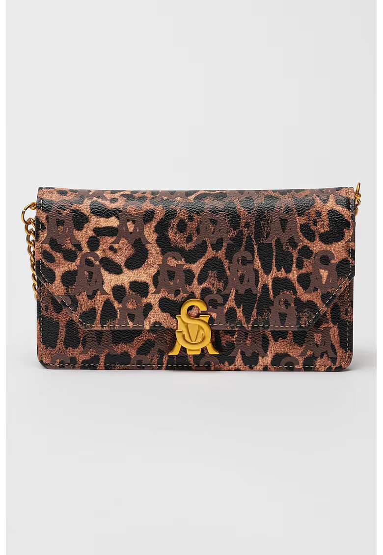 Steve Madden Geanta crossbody de piele ecologica cu animal print Noreen - Negru/Maro