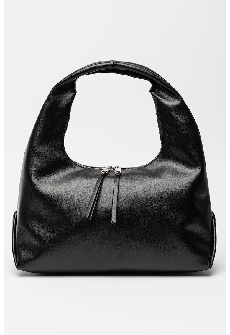 Steve Madden Geanta hobo de piele lacuita Iva - Negru