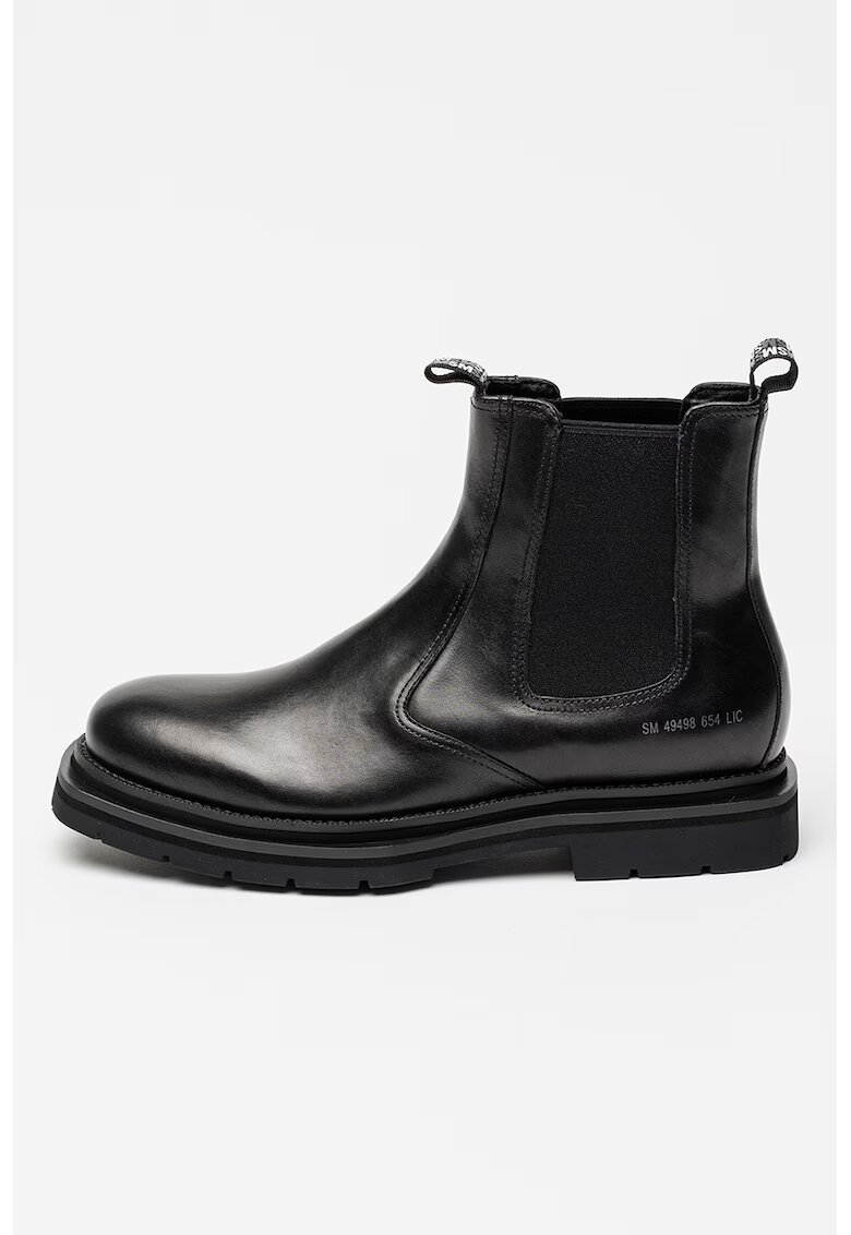 Steve Madden Ghete Chelsea de piele cu varf patrat - Negru