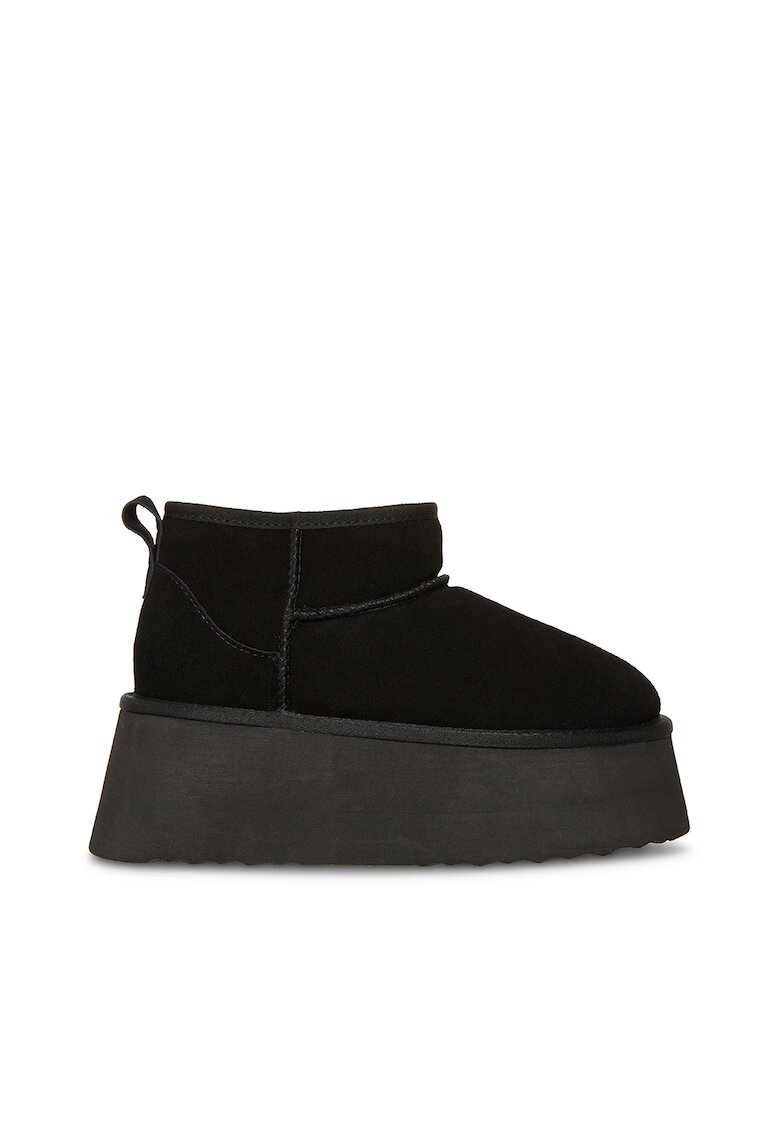 Steve Madden Ghete slip-on flatform din piele intoarsa - Negru
