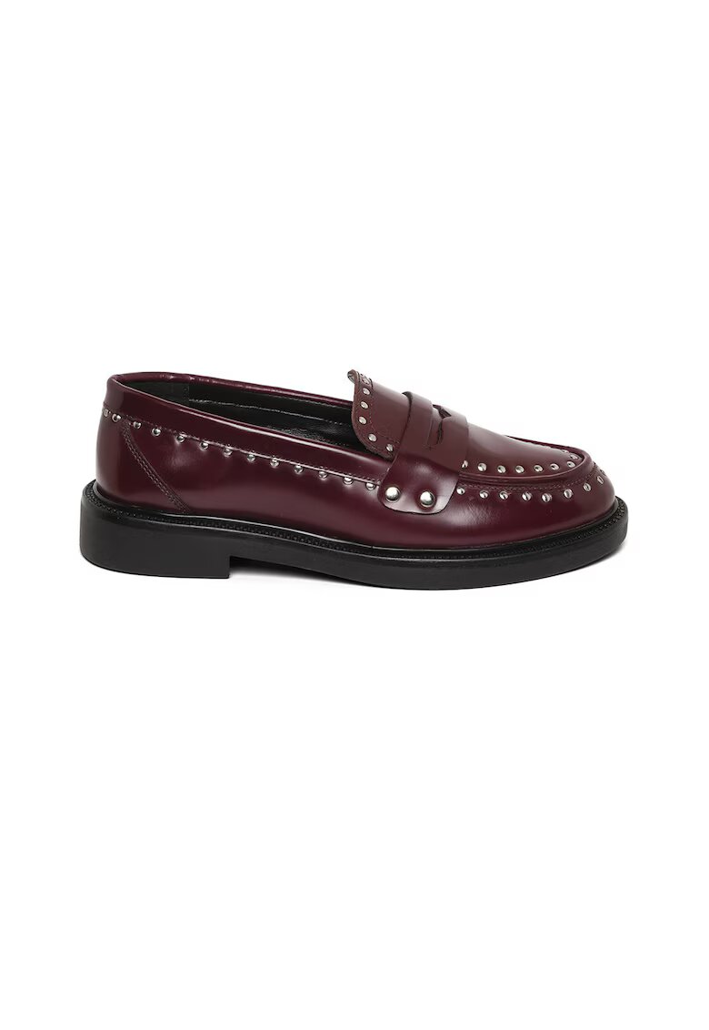 Steve Madden Pantofi loafer cu nituri Harloe - Visiniu/Argintiu