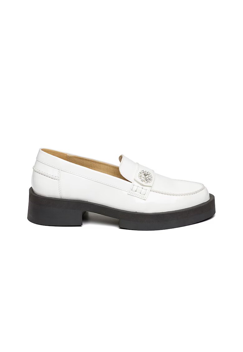 Steve Madden Pantofi loafer cu toc masiv Meggie - Alb optic