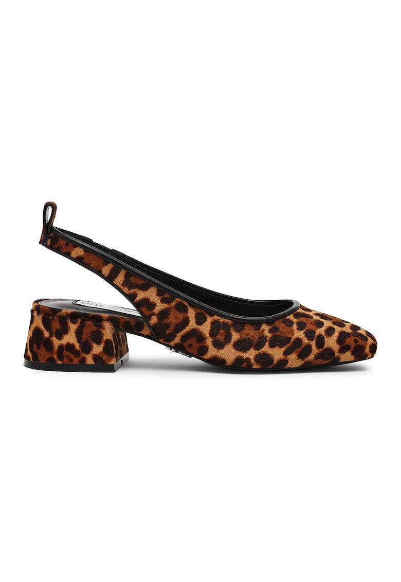 Steve Madden Pantofi slingback din piele cu par scurt - Maro inchis/Caramel