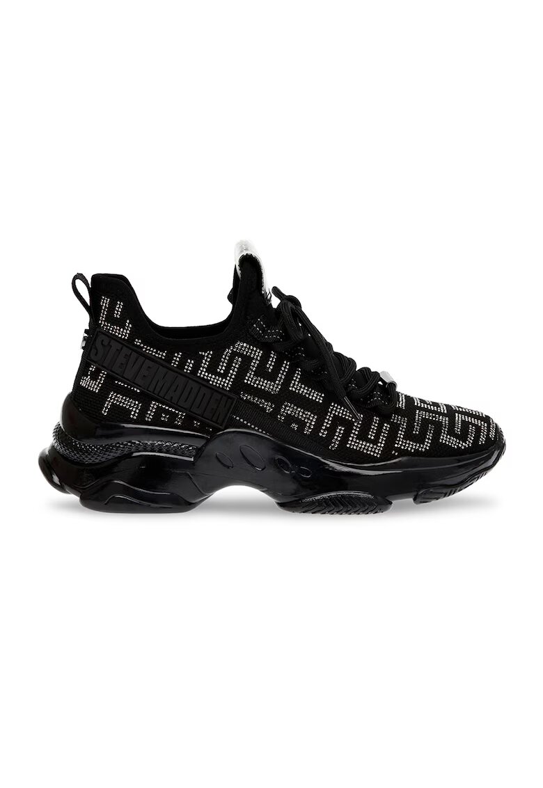 Steve Madden Pantofi sport cu aplicatie de strasuri Maxout - Negru/Argintiu