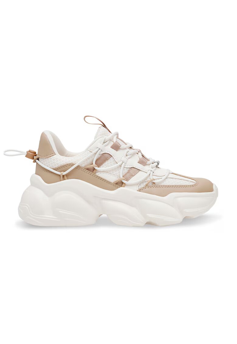 Steve Madden Pantofi sport cu aspect masiv si insertii de plasa Spectator - Alb/Maro deschis