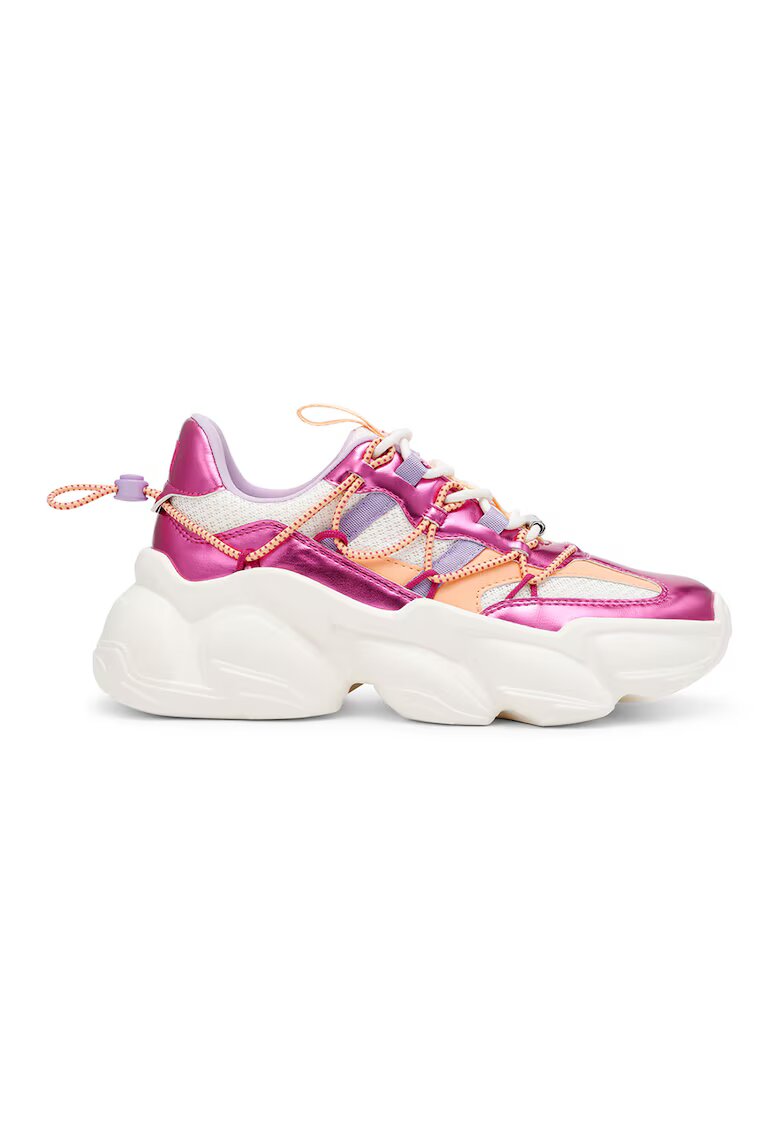 Steve Madden Pantofi sport cu aspect masiv si insertii de plasa Spectator - Fucsia/Roz somon/Alb murdar