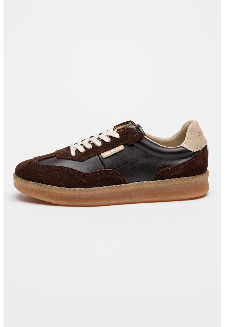 Steve Madden Pantofi sport cu garnituri de piele intoarsa Euphoria - Maro inchis