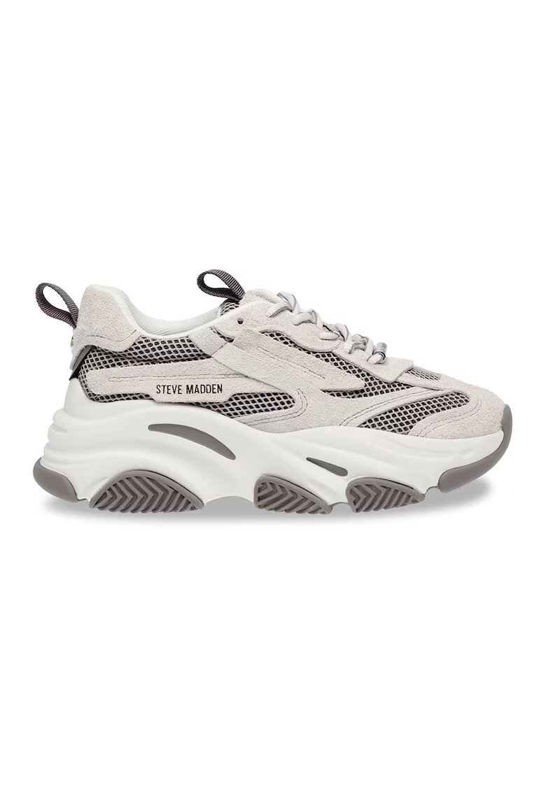 Steve Madden Pantofi sport cu insertii de plasa Possession-E - Alb fildes/Gri inchis