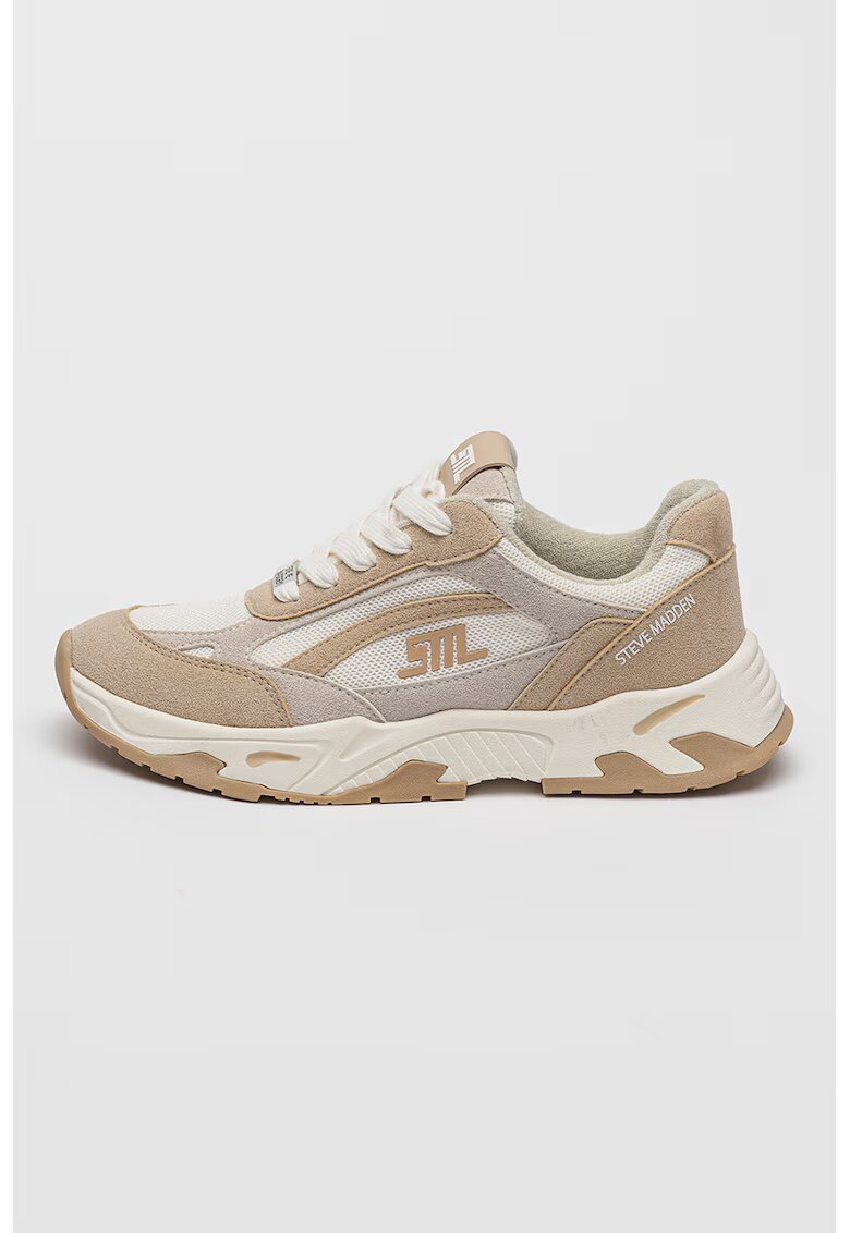 Steve Madden Pantofi sport cu piele intoarsa Sneak Peak-E - Alb/Bej